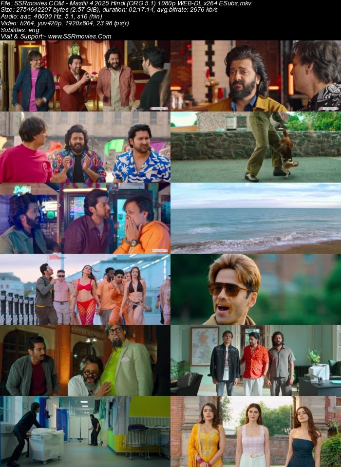 Masti 4 2025 Hindi (ORG 5.1) 4K 1080p 720p 480p WEB-DL x264 ESubs