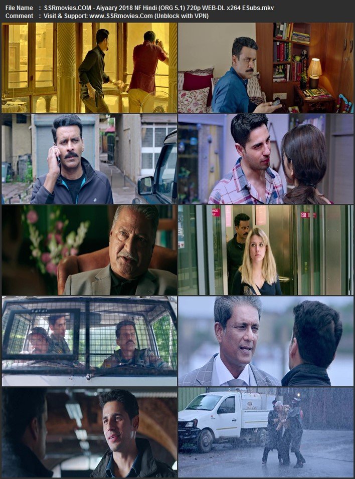 Aiyaary 2018 Hindi (ORG 5.1) 1080p 720p 480p WEB-DL x264 ESubs